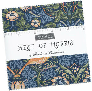 Best of Morris Moda Charm Pack 42 100% Cotton 5" Precut Fabric Quilt Squares