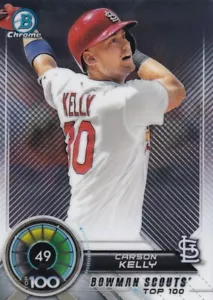 2018 BOWMAN CHROME RC CARSON KELLY ST. LOUIS CARDINALS SCOUTS' TOP 100 - P1669 - Picture 1 of 2