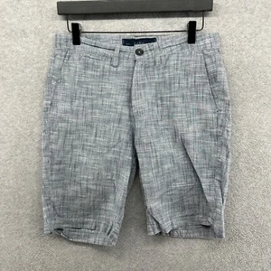 Paper Denim Co Bermuda Shorts Mens Size 30 Blue Gray Flat Front Chambray - Picture 1 of 11