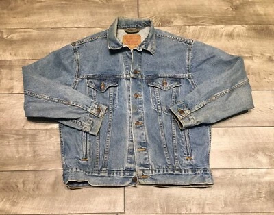 Abrigo Chaqueta Vaquera Vintage Levi’s Etiqueta Roja Jean Granero Camionero Para Hombre Talla Mediana Levis Foto 1 de 4