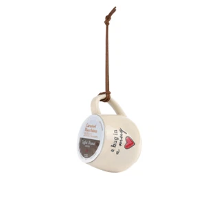 NEW! "A HUG" Heart Coffee Pod Stoneware Mug Ornament For Espresso, K Cup & Gifts - Picture 1 of 3
