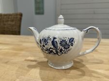 REMARKABLE Ellgreave by Wood & Sons Blue Trim Small Teapot with Lid Vintage