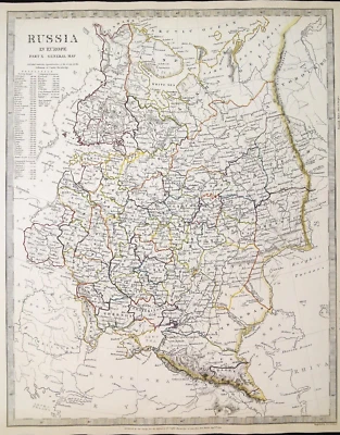 Mapa de "Rusia en Europa" SDUK 1840 Foto 1 de 3