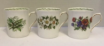 Lot of 3 Queen’s “Special Flowers” England Fine Bone China Mugs - Image 1 of 4