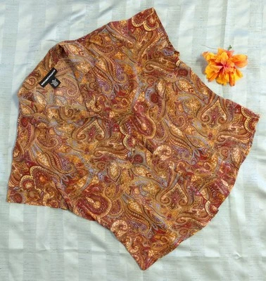 Norton McNaughton 透明佩斯利衬衫女式 14 码雪纺上衣纽扣 — 第 1/4 张图片