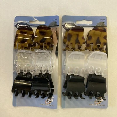 Goody Claw Hair Clips  6-Count: Clear, Brown and Black (2 Diff Sets) New 2002 Y5 - Image 1 of 4