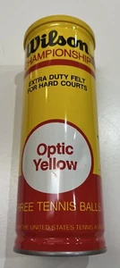 Vintage Wilson Championship Extra Duty Felt Optic Yellow Tennis Balls - Sealed - Imagen 1 de 5