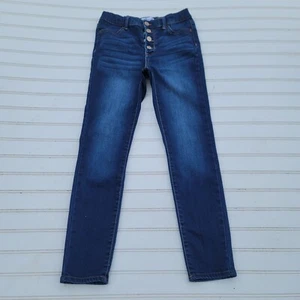 Jordache Super Skinny Girls Denim Jeans Size 12 24x24 Blue Solid Dark Stretch - Picture 1 of 11