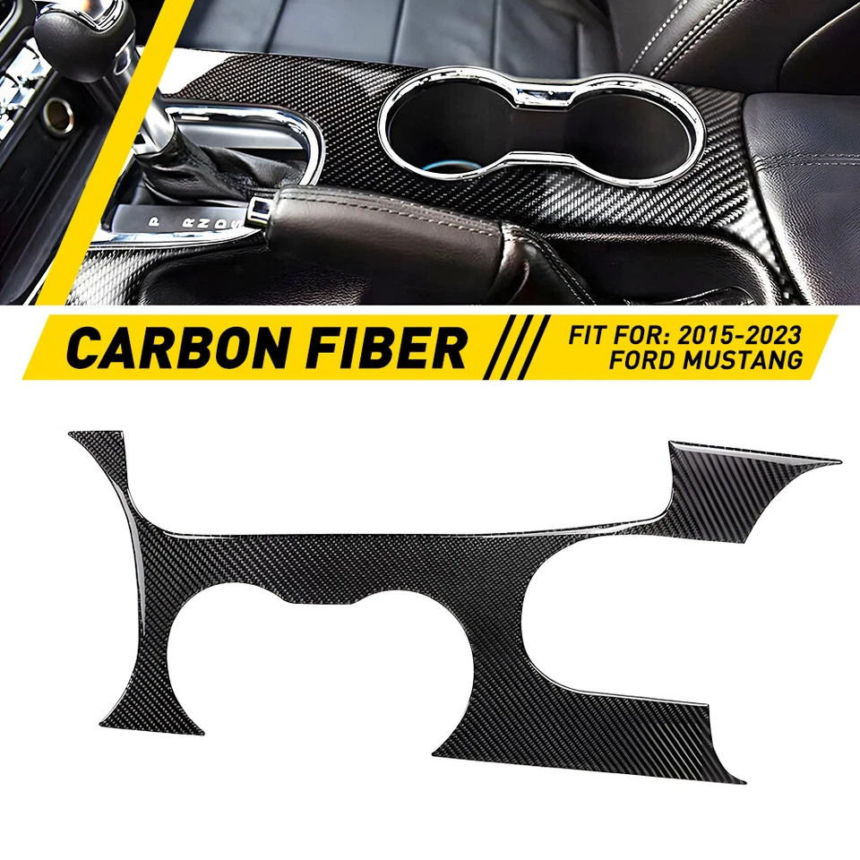 Cubierta interior del panel de cambio de marchas de fibra de carbono para Ford Mustang 2015-2023 Foto 1 de 4