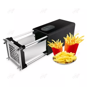 Affettatrice elettrica per patate macchina tagliapatatine fritte lama in acciaio inox nera - Foto 1 di 7