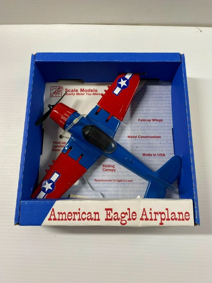 American eagle airplane 1:32 scale red/blue diecast plane - Image 1 of 3