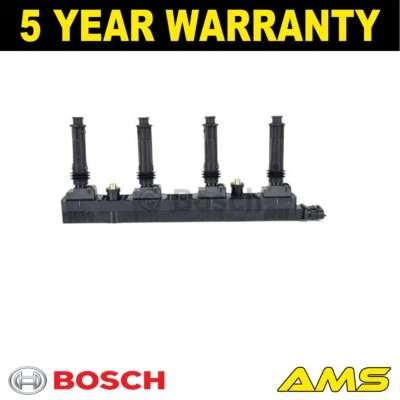 Fits Vauxhall Astra 2000-2010 Zafira 2001-2010 2.0 Ignition Coil Bosch - Image 1 of 4