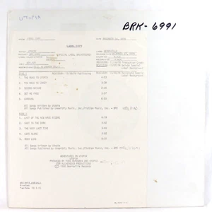 TODD RUNDGREN's UTOPIA Adventures In Utopia VERY RARE 1980 Test Press LP EX/NM - Foto 1 di 4