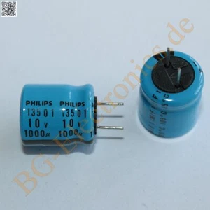 20 x 1000µF 1000uF 10V 105° RM5 Elko Kondensator Capacitor Rad Philips 20pcs - Bild 1 von 1