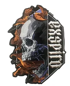 Graphicine Exspiro Scull Biker Embroidered Back Patch Jacket Iron On Sew 11 X15” - Picture 1 of 8