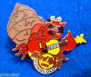 HONOLULU HAWAII UKULELE FESTIVAL HERMIT CRAB GUITAR PLAYER 08 Hard Rock Cafe PIN - Picture 1 of 1