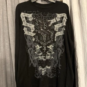 NEW Southpole Thermal Vintage Y2k Gothic Black Long Sleeve Men’s Size XXL NWTS - Picture 1 of 3