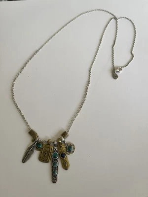 VTG Silpada Shore Thing Silver Turquoise Lapis & Brass Pendant Necklace 16" Drop - Image 1 of 4