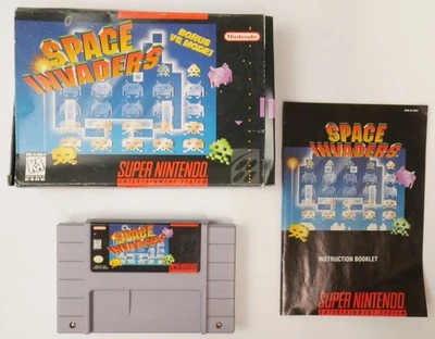 SNES Super  Nintendo Space Invaders w/ Manual and Box - Tested - Image 1 of 4