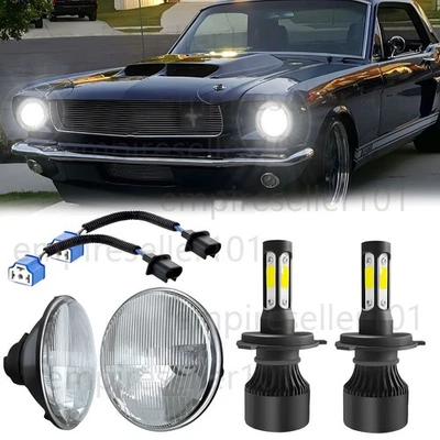 Faros LED redondos de 7" para Ford Mustang 1965 1966 1967 1968 1969 1970 1971-1978 Foto 1 de 4