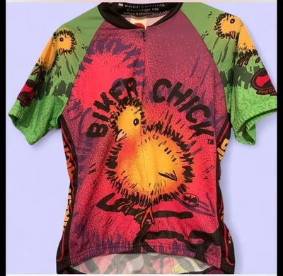 Precaryous BIKER CHICK Women's Large World Jerseys Cycling Cycle Bike - Image 1 of 3