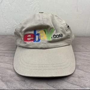 RARE Vintage 90's Ebay Hat Strapback Cap Ebay.com Old Logo Spell Out Tan - Bild 1 von 9