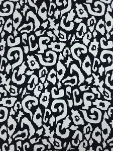 Black/White Quirky Geometric Viscose Twill Fabric - Picture 1 of 4