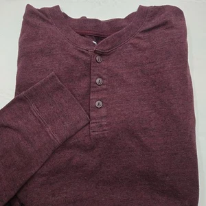 Camisa para hombre Old Navy XL borgoña suave lavada manga larga informal Henley Pullover - Imagen 1 de 9