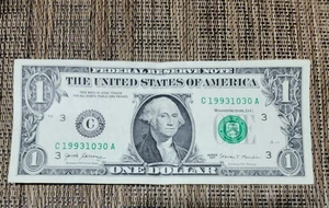 Complete Birthday Note.1993 /10/30. Fancy Serial Number One Dollar Bill - Picture 1 of 2