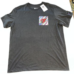 Nike NFL Arizona Cardinals T-Shirt Herren Gr. XL Grau Catch Cancer Patch Neu mit Etikett - Bild 1 von 4
