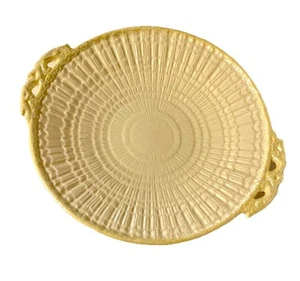 "Plato de pastel vintage de 11"" Belleek Ireland porcelana lapa de los años 60 sexto sello verde" - Imagen 1 de 6