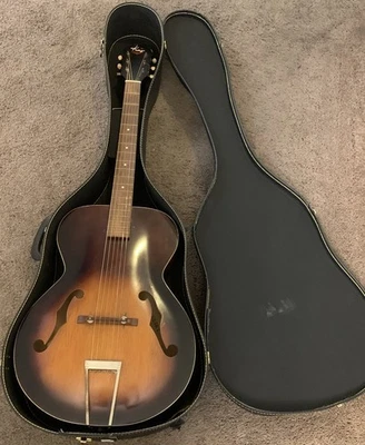 Vintage Kay Archtop Acoustic Guitar(40s-50s) Chipboard Case. Needs neck reset  - Image 1 of 4