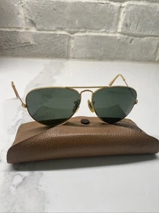 VTG Antique B&L Bausch Lomb Ray Ban Aviator Gold Tone & CASE Need Adjusting - Picture 1 of 8