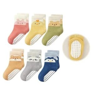 Baby Non Slip Ankle Socks with Grippers for 0 Months-7 Years Old Walking Socks - Picture 1 of 7