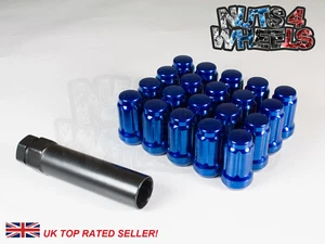 20 x Blue Spline Wheel Nuts M12x1.25 Fits Subaru Impreza Hatch Sti WRX - Picture 1 of 3