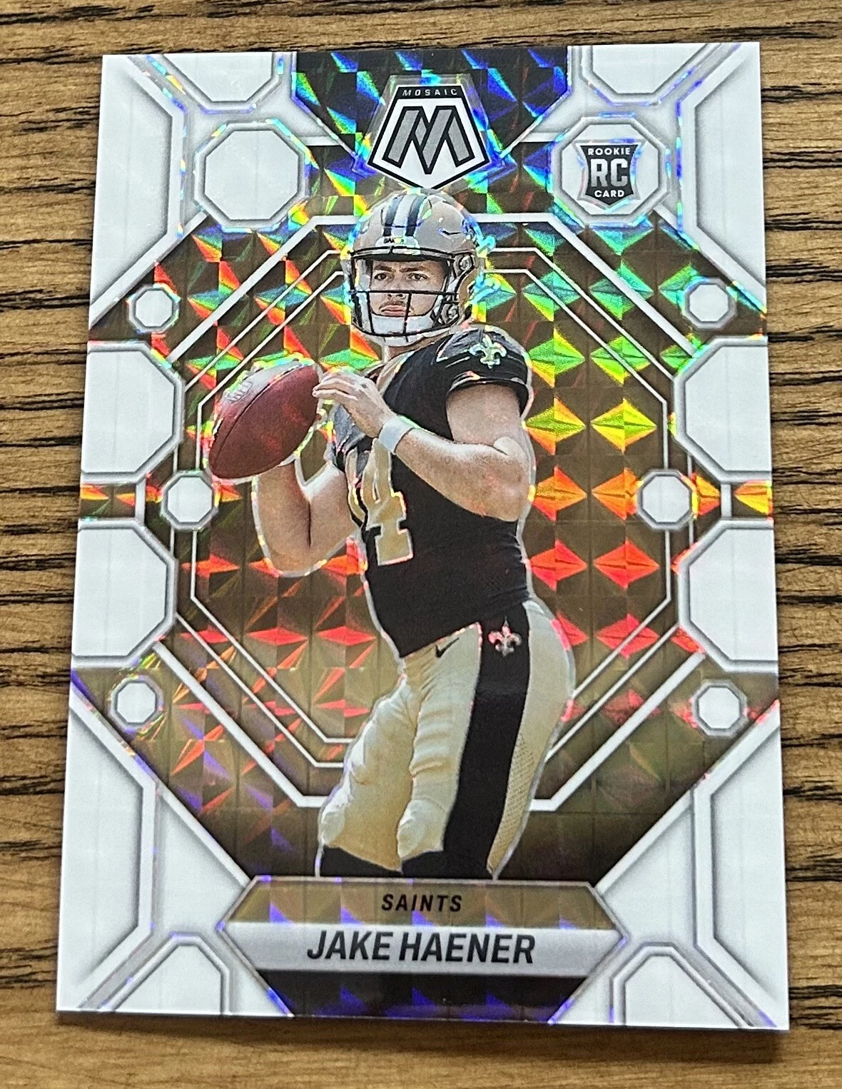 Jake Haener 2023 Mosaic Rookie #325 White Prizm #’d 15/25 Saints RC  SSP