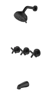 Triple Handle 10-Spray Tub and Shower Faucet 1.8 GPM Wall Mounted Shower System - Picture 1 of 8