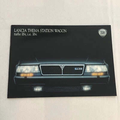 Lancia Theme Station Wagon Car Folleto de venta Catálogo ITALIANO Texto Turbo 16V Foto 1 de 4