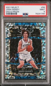 Josh Giddey 2021 Select Basketball OKC Thunder#58 Disco Prizm PSA 9 - Imagen 1 de 2