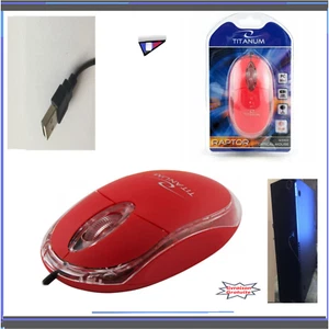 Souris optique filaire 3D Rouge pour Ordinateur portable/Bureau 1200 dpi - Afbeelding 1 van 4