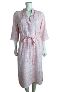 NEW Beau & Ro Every Dress Size S Floral Print Pink Belt Midi Button Sara Rossi - Picture 1 of 12