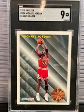 1993-94 Fleer #224 Michael Jordan Chicago Bulls League Leaders SGC 9