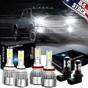 Combo H11 9005 9145 LED Headlights Bulb+Fog Lights for Dodge Ram 1500 2500 3500 - Picture 1 of 12