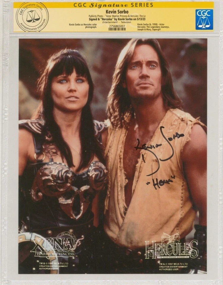 Kevin Sorbo SIGNED CGC SS Hercules The Legendary Journeys Publicity Photo w XENA - Image 1 of 1