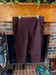 Just My Size Brand Brown Elastic Waist Corduroy Pants Size 26/28 W - Picture 1 of 2