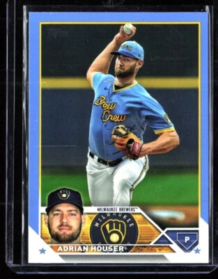 2023 Topps Adrian Houser, Father’s Day Blue #d /50 - Image 1 of 2