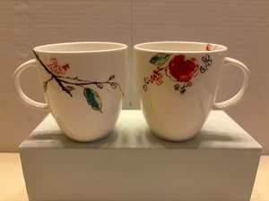 Simply Fine Lenox CHIRP Set of 2 Bone China Mugs 3.5" - Picture 1 of 5