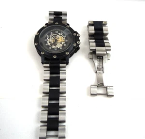 Vintage "AKRIBOS XXIV" Men's Skeleton Dail Wristwatch band needs repair - Picture 1 of 7