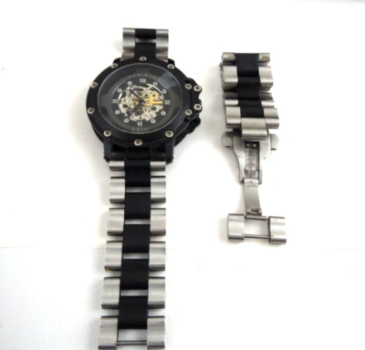 Reloj Pulsera Vintage "AKRIBOS XXIV" Hombre Esqueleto Dail Correa Necesita Reparación Foto 1 de 4