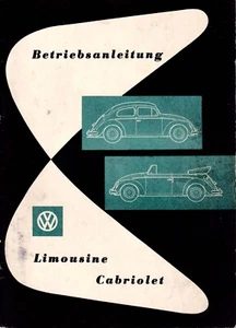 VW BEETLE Limousine-Cabriolet ~ 1959 Owner Operating MANUAL Handbook ~ GERMAN - Picture 1 of 7